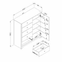 Best deal ๐ South Shore Vito 5 Drawer Chest In Soft Gray ๐ 17 Best deal ๐ South Shore Vito 5 Drawer Chest In Soft Gray ๐ -Living Room Sales Shop 1458021 6 L