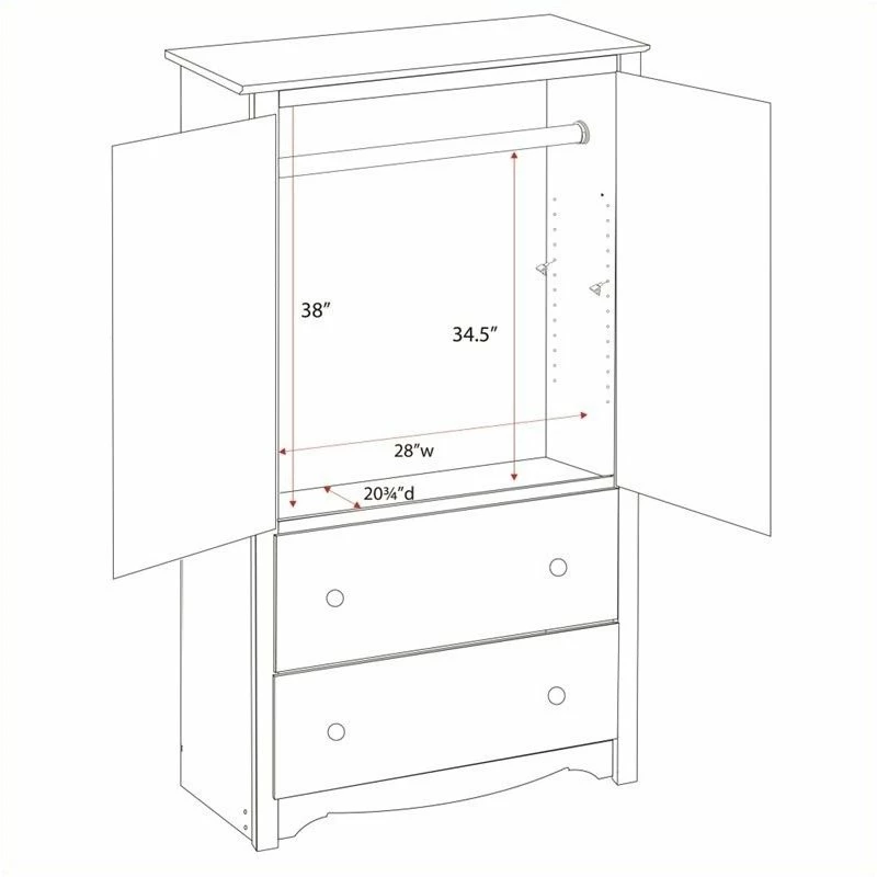 Budget 🤩 Pemberly Row TV Wardrobe Armoire In White ❤️ 7 Budget 🤩 Pemberly Row TV Wardrobe Armoire In White ❤️ - Image 5