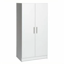 Budget 👍 Bowery Hill Modern Wood 32" Wardrobe Armoire In White Finish 🔔 7 Budget 👍 Bowery Hill Modern Wood 32" Wardrobe Armoire In White Finish 🔔 -Living Room Sales Shop 1570004 1570005 L