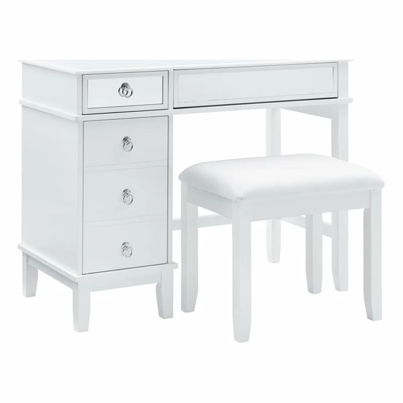Coupon π Linon Eva Wood And Mirrored Vanity Set In White 𧨠3 Coupon π Linon Eva Wood And Mirrored Vanity Set In White π§¨