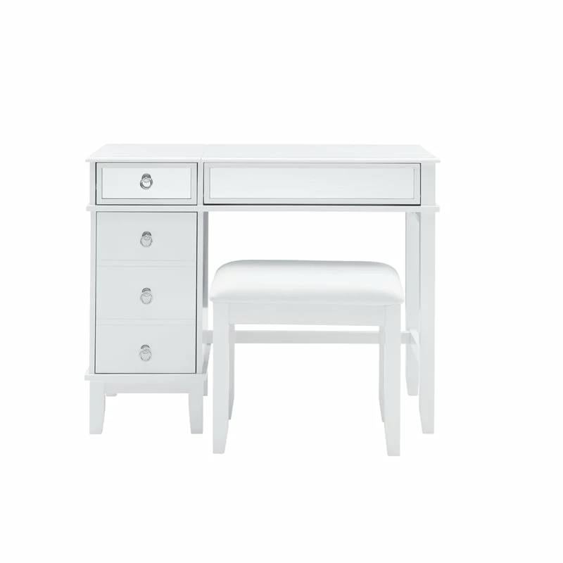 Coupon π Linon Eva Wood And Mirrored Vanity Set In White 𧨠4 Coupon π Linon Eva Wood And Mirrored Vanity Set In White 𧨠- Image 2