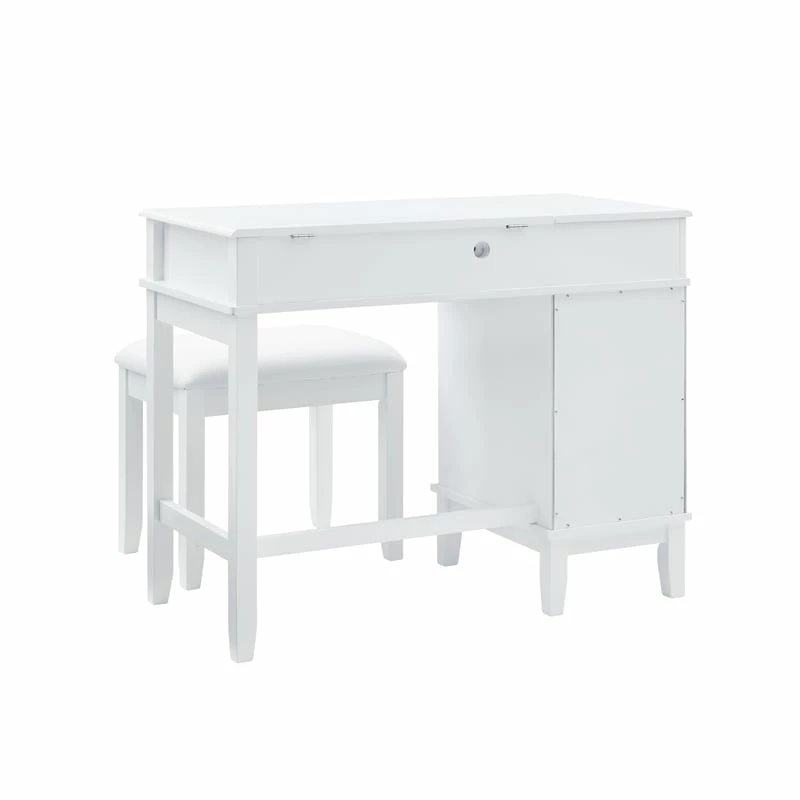 Coupon π Linon Eva Wood And Mirrored Vanity Set In White 𧨠6 Coupon π Linon Eva Wood And Mirrored Vanity Set In White 𧨠- Image 4