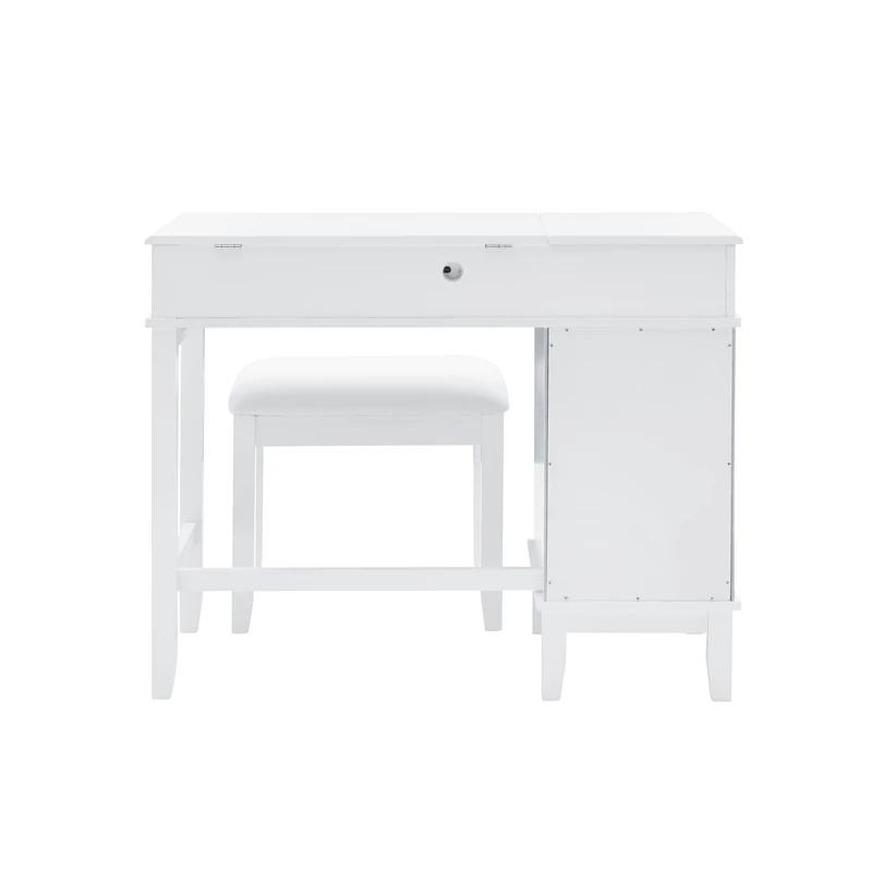 Coupon π Linon Eva Wood And Mirrored Vanity Set In White 𧨠7 Coupon π Linon Eva Wood And Mirrored Vanity Set In White 𧨠- Image 5