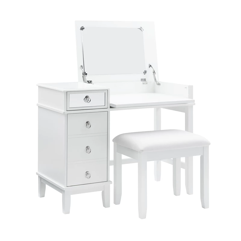 Coupon π Linon Eva Wood And Mirrored Vanity Set In White 𧨠9 Coupon π Linon Eva Wood And Mirrored Vanity Set In White 𧨠- Image 7