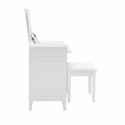 Coupon π Linon Eva Wood And Mirrored Vanity Set In White 𧨠34 Coupon π Linon Eva Wood And Mirrored Vanity Set In White 𧨠-Living Room Sales Shop 1598702 47 L