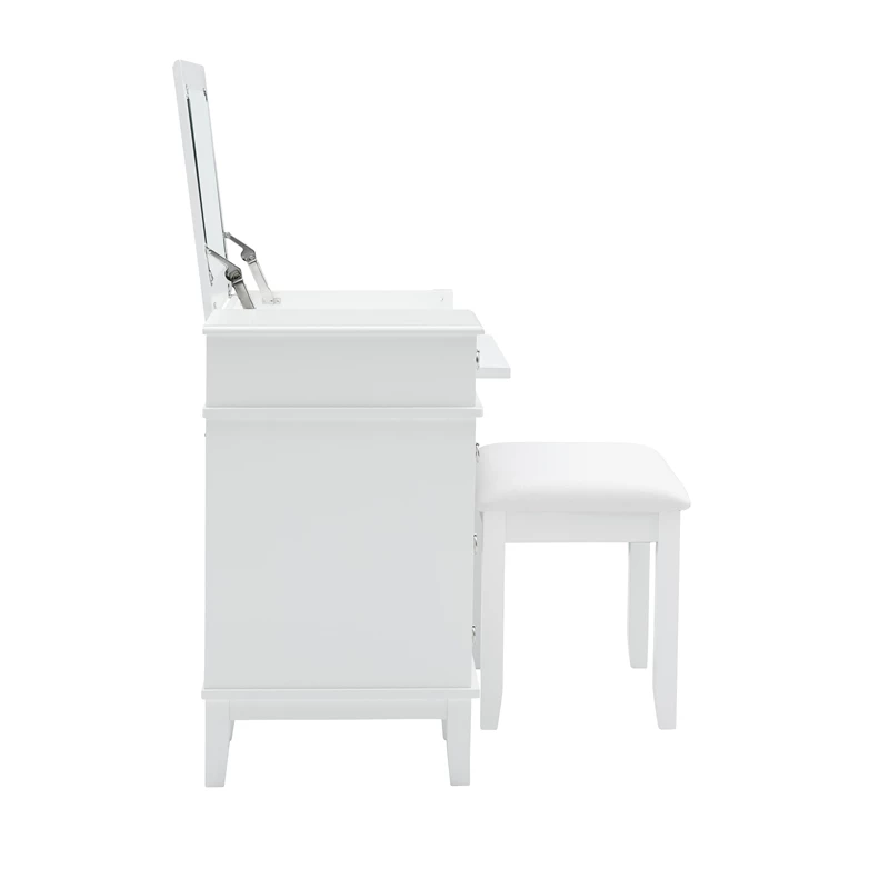 Coupon π Linon Eva Wood And Mirrored Vanity Set In White 𧨠11 Coupon π Linon Eva Wood And Mirrored Vanity Set In White 𧨠- Image 9