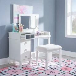 Coupon π Linon Eva Wood And Mirrored Vanity Set In White 𧨠44 Coupon π Linon Eva Wood And Mirrored Vanity Set In White 𧨠-Living Room Sales Shop 1598702 57 L