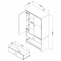 Discount 🔔 South Shore Versa 2 Drawer Armoire In Weathered Oak 🥰 -Living Room Sales Shop 1654071 5 L