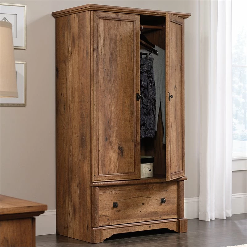 Brand new π Sauder Palladia Contemporary Wood Bedroom Armoire With Garment Rod - Vintage Oak β 9 Brand new π Sauder Palladia Contemporary Wood Bedroom Armoire With Garment Rod - Vintage Oak β - Image 7