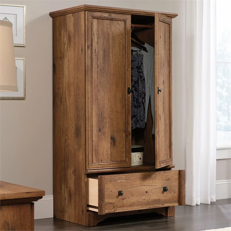 Brand new π Sauder Palladia Contemporary Wood Bedroom Armoire With Garment Rod - Vintage Oak β 10 Brand new π Sauder Palladia Contemporary Wood Bedroom Armoire With Garment Rod - Vintage Oak β - Image 8