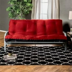 Brand new 💯 Furniture Of America Brocko Fabric 8-Inch Innerspring Futon Mattress In Red 😉