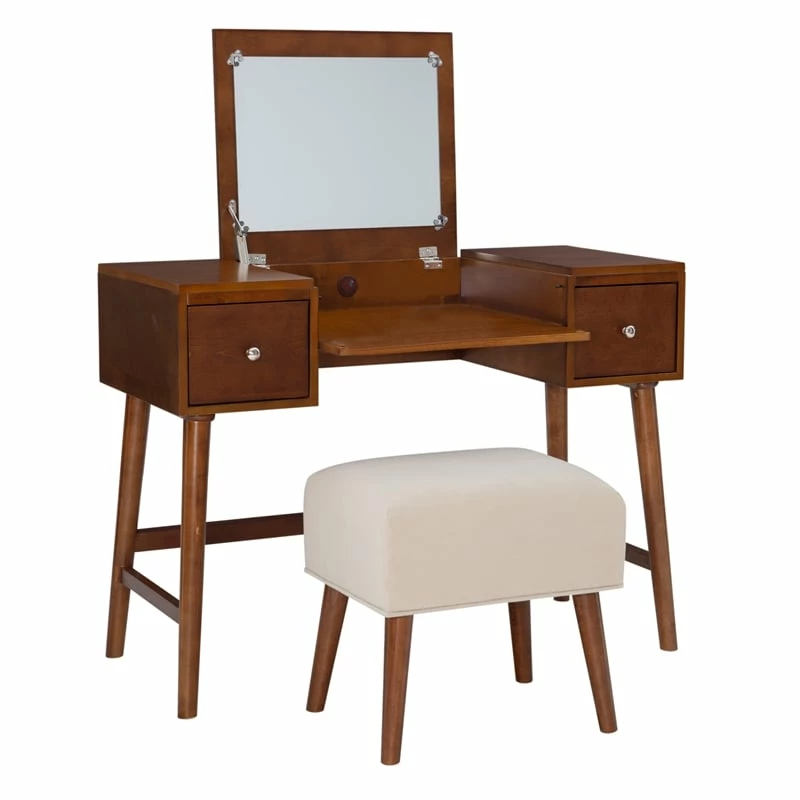 Promo ๐ฅ Linon Vallen Wood Vanity Set In Walnut Brown ๐ฅ 10 Promo ๐ฅ Linon Vallen Wood Vanity Set In Walnut Brown ๐ฅ - Image 8