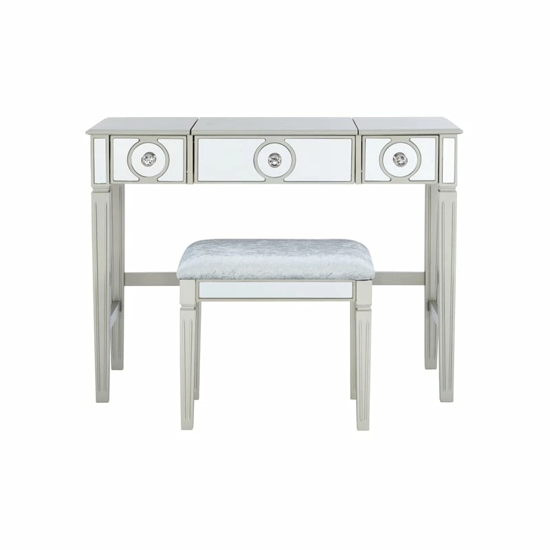 Cheap ๐ Linon Madison Wood Makeup Vanity Set In Silver ๐ฏ 5 Cheap ๐ Linon Madison Wood Makeup Vanity Set In Silver ๐ฏ - Image 4