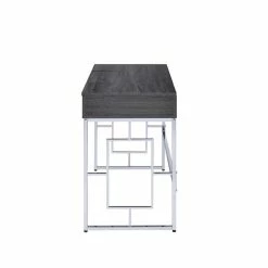 Brand new 💯 ACME Furniture Saffron Vanity Desk In Chrome And Black 🌟 -Living Room Sales Shop 1831331 2 L