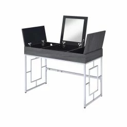 Brand new 💯 ACME Furniture Saffron Vanity Desk In Chrome And Black 🌟 -Living Room Sales Shop 1831331 4 L