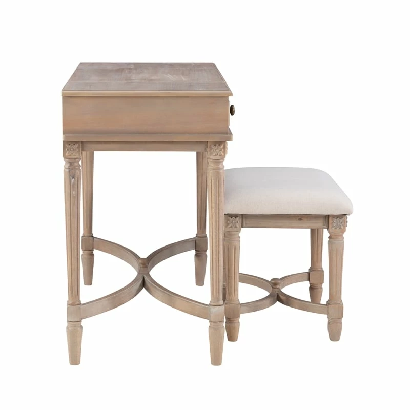 Outlet π― Linon Cyndi Wood Vanity Set In Gray Wash π 5 Outlet π― Linon Cyndi Wood Vanity Set In Gray Wash π - Image 3