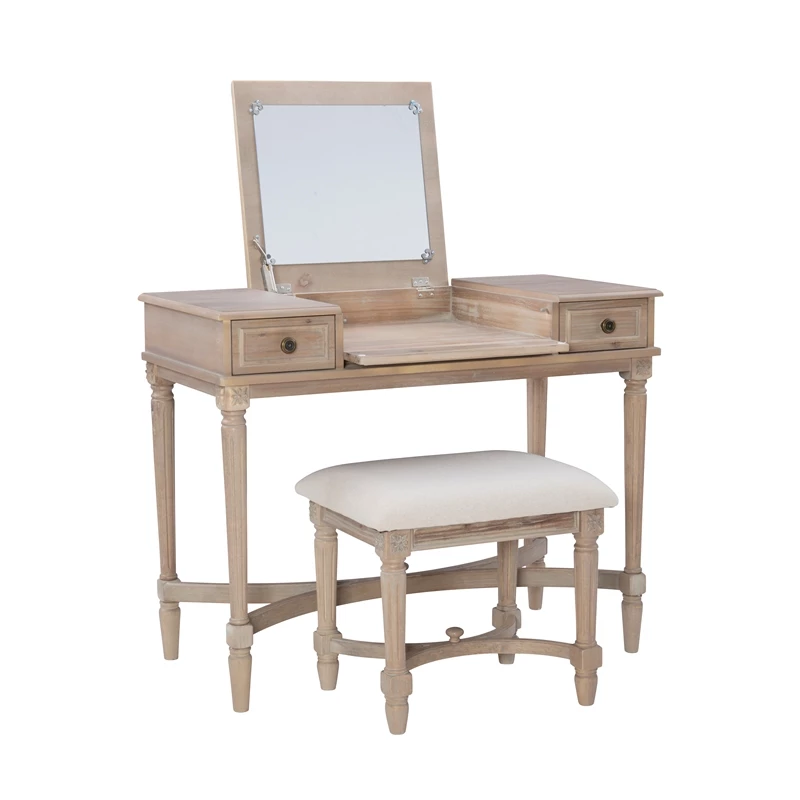 Outlet π― Linon Cyndi Wood Vanity Set In Gray Wash π 9 Outlet π― Linon Cyndi Wood Vanity Set In Gray Wash π - Image 7