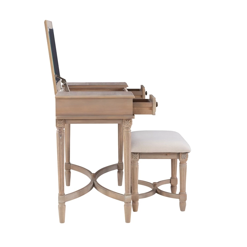 Outlet π― Linon Cyndi Wood Vanity Set In Gray Wash π 13 Outlet π― Linon Cyndi Wood Vanity Set In Gray Wash π - Image 11