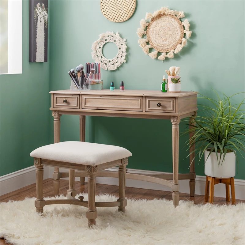 Outlet π― Linon Cyndi Wood Vanity Set In Gray Wash π 15 Outlet π― Linon Cyndi Wood Vanity Set In Gray Wash π - Image 13