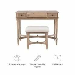 Outlet π― Linon Cyndi Wood Vanity Set In Gray Wash π 47 Outlet π― Linon Cyndi Wood Vanity Set In Gray Wash π -Living Room Sales Shop 1865237 43 L