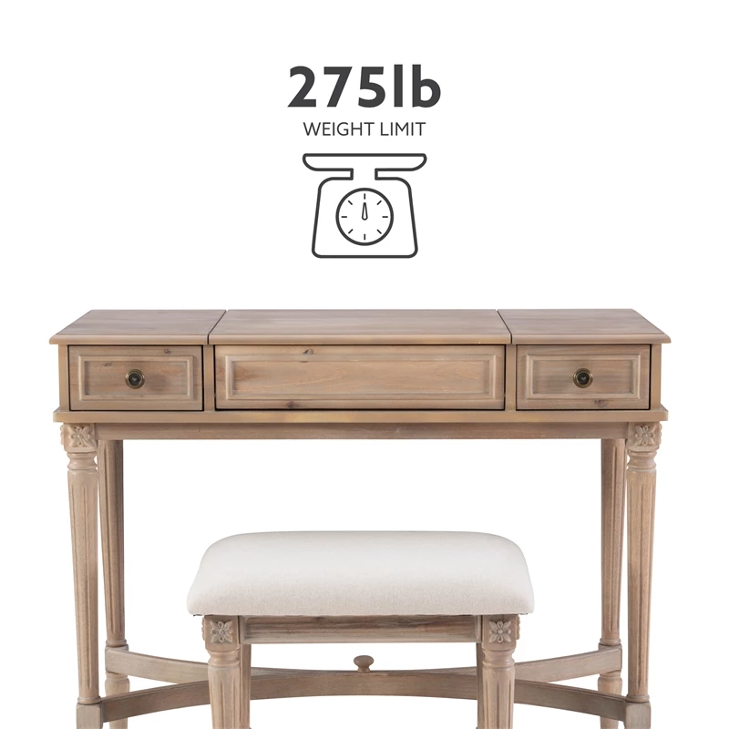 Outlet π― Linon Cyndi Wood Vanity Set In Gray Wash π 25 Outlet π― Linon Cyndi Wood Vanity Set In Gray Wash π - Image 23