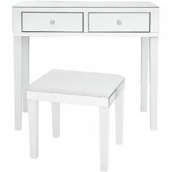 New โค๏ธ Posh Living Caleb 2-Drawer Mirrored Bedroom Vanity With Stool In White ๐ 10 New โค๏ธ Posh Living Caleb 2-Drawer Mirrored Bedroom Vanity With Stool In White ๐ -Living Room Sales Shop 1890233 2 L