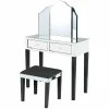 Coupon 🤩 Posh Living Caleb 2-Drawer Bedroom Vanity Set With Stool And Mirror In Black 🛒 -Living Room Sales Shop 1898403 L