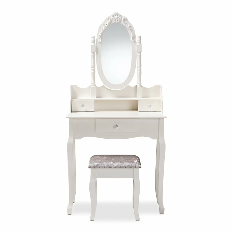 Top 10 ๐ Baxton Studio Veronique White Finished Wood 2-Piece Vanity Table ๐ 4 Top 10 ๐ Baxton Studio Veronique White Finished Wood 2-Piece Vanity Table ๐ - Image 2