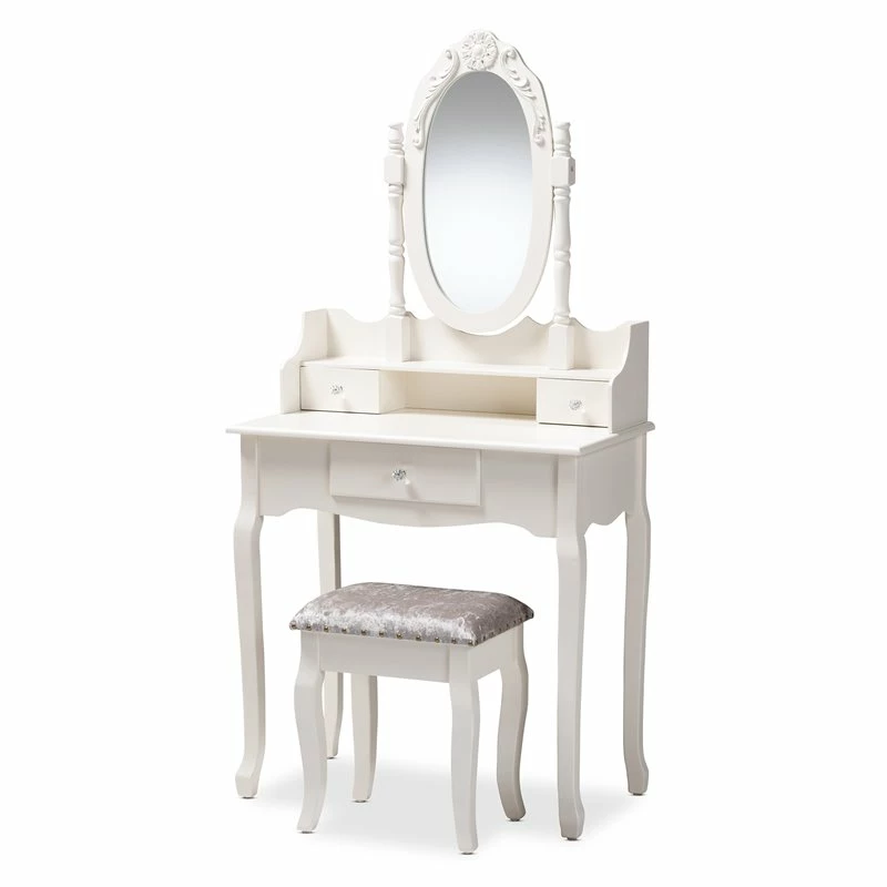 Top 10 ๐ Baxton Studio Veronique White Finished Wood 2-Piece Vanity Table ๐ 3 Top 10 ๐ Baxton Studio Veronique White Finished Wood 2-Piece Vanity Table ๐