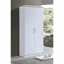 Cheapest ✨ Hodedah 2 Door Wooded Armoire With 4 Shelves In White Finish 🌟 -Living Room Sales Shop 1941264 1 L
