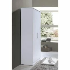 Cheapest ✨ Hodedah 2 Door Wooded Armoire With 4 Shelves In White Finish 🌟 -Living Room Sales Shop 1941264 2 L