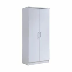 Cheapest ✨ Hodedah 2 Door Wooded Armoire With 4 Shelves In White Finish 🌟 -Living Room Sales Shop 1941264 L
