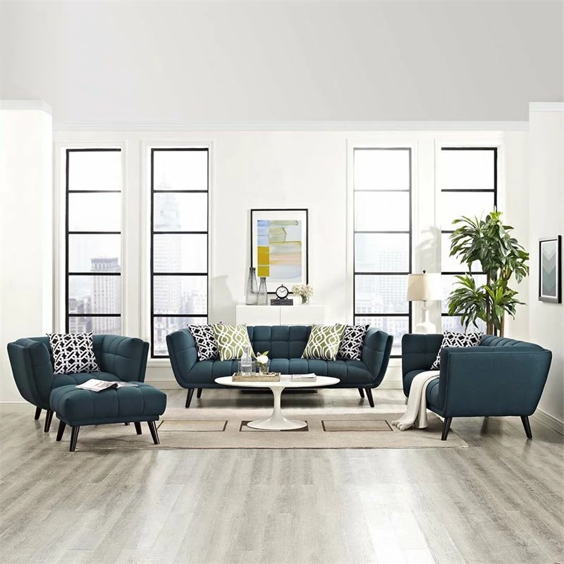 Promo ๐ Modway Bestow 2 Piece Chic Luxe Modern Sofa Set In Blue ๐ 8 Promo ๐ Modway Bestow 2 Piece Chic Luxe Modern Sofa Set In Blue ๐ - Image 6