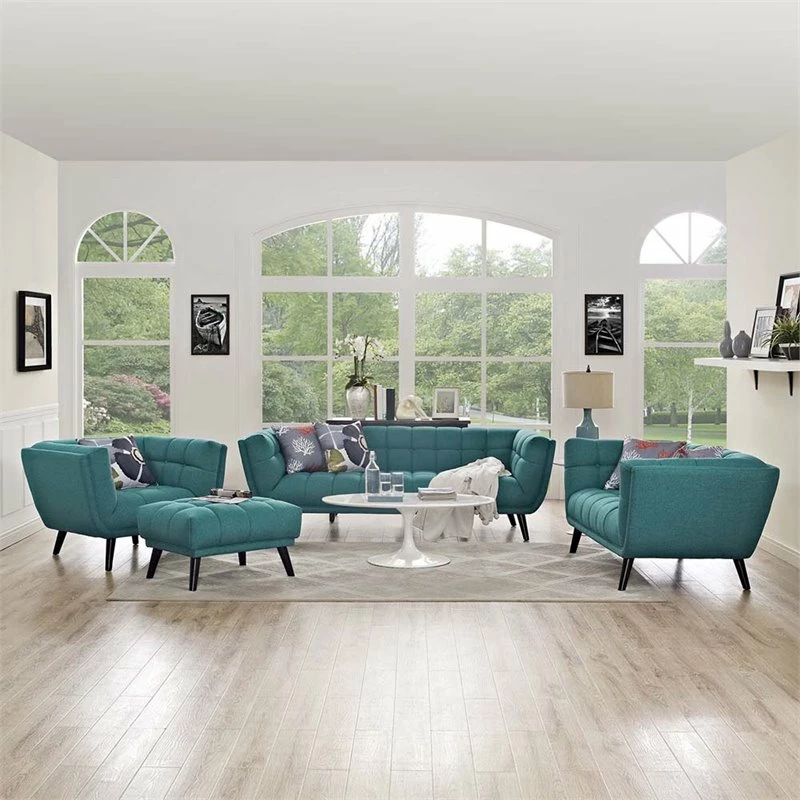 Discount ⌛ Modway Bestow 2 Piece Chic Luxe Modern Sofa Set In Teal 😉 8 Discount ⌛ Modway Bestow 2 Piece Chic Luxe Modern Sofa Set In Teal 😉 - Image 6