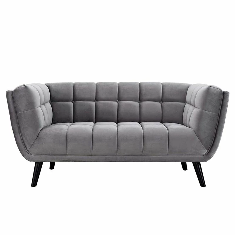 Hot Sale ⌛ Modway Bestow 2 Piece Chic Luxe Modern Velvet Sofa Set In Gray 💯 5 Hot Sale ⌛ Modway Bestow 2 Piece Chic Luxe Modern Velvet Sofa Set In Gray 💯 - Image 3