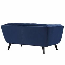 New 😉 Modway Bestow 2 Piece Chic Luxe Modern Velvet Sofa Set In Navy 🛒 -Living Room Sales Shop 1945231 4 L