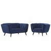 New 😉 Modway Bestow 2 Piece Chic Luxe Modern Velvet Sofa Set In Navy 🛒 2 New 😉 Modway Bestow 2 Piece Chic Luxe Modern Velvet Sofa Set In Navy 🛒 -Living Room Sales Shop 1945231 L