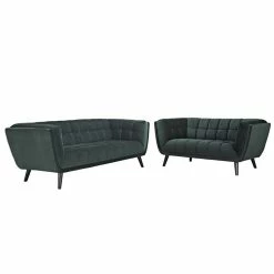 Brand new π― Modway Bestow 2 Piece Chic Luxe Modern Velvet Sofa Set In Green β¨