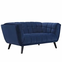 Best deal ❤️ Modway Bestow 2 Piece Chic Luxe Modern Velvet Sofa Set In Navy 🧨 -Living Room Sales Shop 1945249 3 L