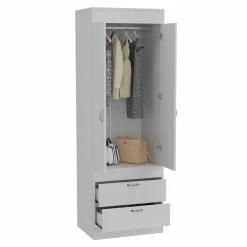 Cheap 👏 Tuhome Furniture Tuhome Lisboa 2 Drawer 2 Door Armoire In White ⭐ -Living Room Sales Shop 1976382 7 L