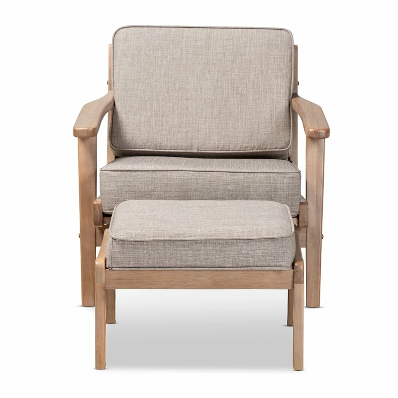 Best Sale π₯ Baxton Studio Sigrid Light Grey Upholstered Oak Wood Armchair And Ottoman Set π 6 Best Sale π₯ Baxton Studio Sigrid Light Grey Upholstered Oak Wood Armchair And Ottoman Set π - Image 4