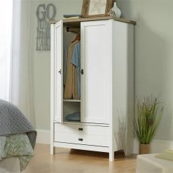 Promo π Pemberly Row Modern Engineered Wood Armoire In Soft White And Lintel Oak π 17 Promo π Pemberly Row Modern Engineered Wood Armoire In Soft White And Lintel Oak π -Living Room Sales Shop 1990489 12 L