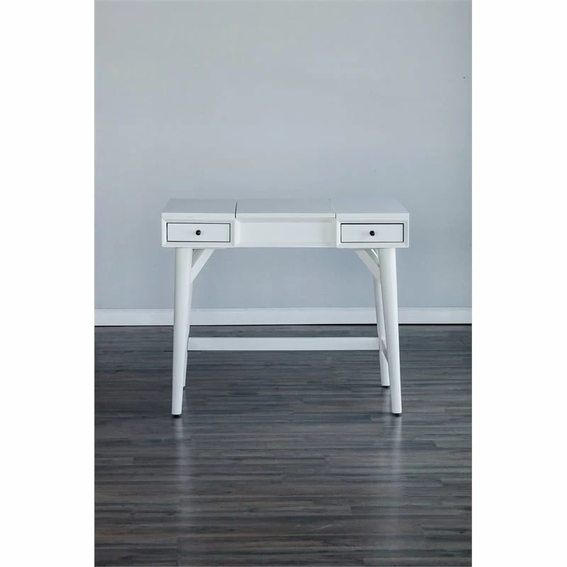 Wholesale 💯 Alpine Furniture Flynn Wood Bedroom Vanity In White ❤️ 7 Wholesale 💯 Alpine Furniture Flynn Wood Bedroom Vanity In White ❤️ - Image 5