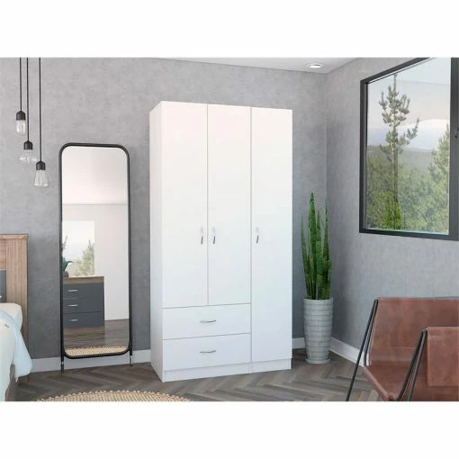 Flash Sale ๐ Bowery Hill 3 Door Armoire In White ๐คฉ 3 Flash Sale ๐ Bowery Hill 3 Door Armoire In White ๐คฉ -Living Room Sales Shop 2128789 L
