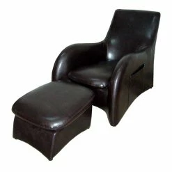 Cheap ✨ ORE International Leather Lounge Sofa And Ottoman Set In Brown 👍