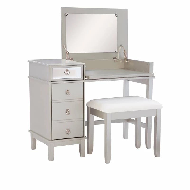 Discount ๐ Linon Eva Wood And Mirrored Vanity Set In Silver ๐ 9 Discount ๐ Linon Eva Wood And Mirrored Vanity Set In Silver ๐ - Image 7