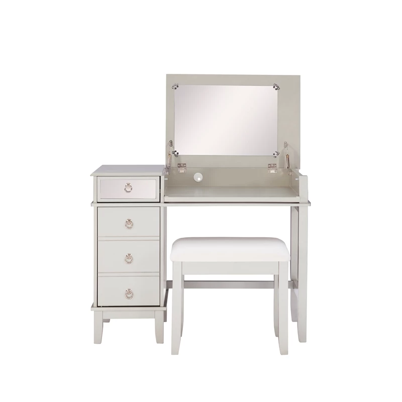 Discount ๐ Linon Eva Wood And Mirrored Vanity Set In Silver ๐ 10 Discount ๐ Linon Eva Wood And Mirrored Vanity Set In Silver ๐ - Image 8