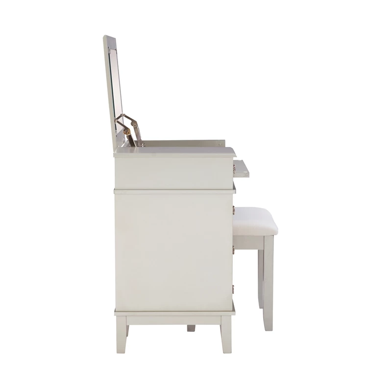 Discount ๐ Linon Eva Wood And Mirrored Vanity Set In Silver ๐ 11 Discount ๐ Linon Eva Wood And Mirrored Vanity Set In Silver ๐ - Image 9