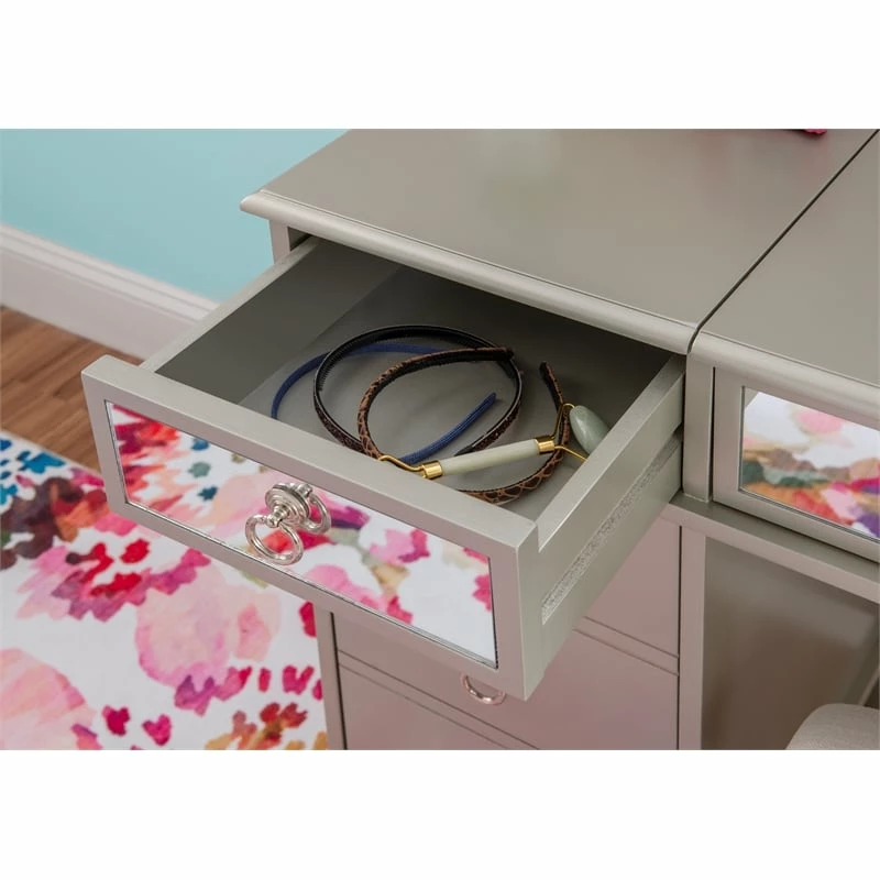 Discount ๐ Linon Eva Wood And Mirrored Vanity Set In Silver ๐ 21 Discount ๐ Linon Eva Wood And Mirrored Vanity Set In Silver ๐ - Image 19