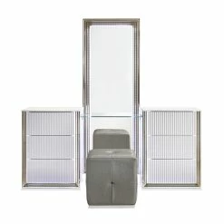 Wholesale 😍 Global Furniture USA Tufted Polyester Grey Aspen Vanity Stool ❤️ -Living Room Sales Shop 2148528 11 L